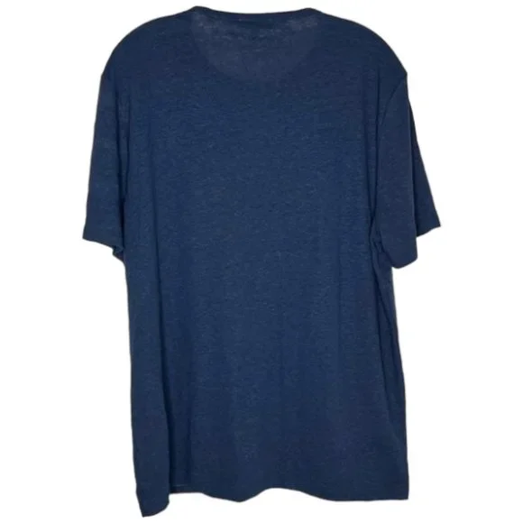 Vince Men's Slim Fit Linen & Cotton T-Shirt - Heathered Blue - L - Picture 5 of 10